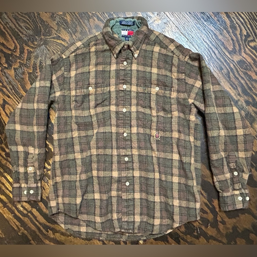 Vintage Tommy Hilfiger Wool Shirt Size Medium - Picture 2 of 10